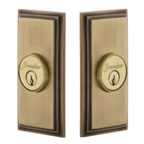 Grandeur Carre Double Cylinder Deadbolt Vintage Brass