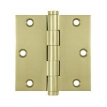 Deltana 3 1/2" x 3 1/2" Square Corner Standard Brass Hinges DSB35