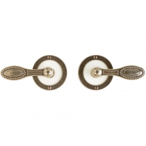 Rocky Mountain E101 Round Designer Escutcheon with White Leather Inlay