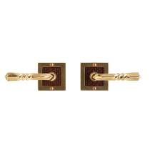 Rocky Mountain E103 Square Designer Escutcheon w/ Weave Leather inlay