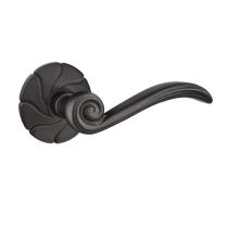 Emtek Medici Door lever with #17 Rose Flat Black Patina (FB)