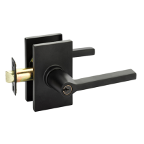 Emtek Helios 5123 Key in Lever with Modern Rectangular Rose in Flat Black