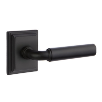Emtek Manning Door Lever Set with Wilshire Rose Flat Black (US19)