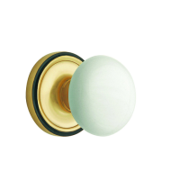 Nostalgic Warehouse Porcelain Knob with Classic Rose Antique Brass 