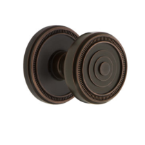 Grandeur Soleil Door Knob Set with Soleil Rose Timeless Bronze