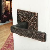 Emtek Hammered Door Lever Set with Hammered Rosette Oil Rubbed Bronze (US10B)