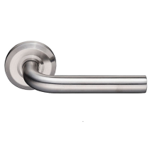 Emtek Stainless Steel Kiel Door Lever with Beveled Rosette Stainless Steel (SS)