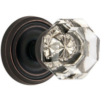 Emtek Old Town Clear knob with Regular Rose Oil Rubbed Bronze (US10B)