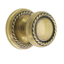 Emtek Rope Door knob with Rope Rose French Antique (US7)