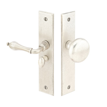 Emtek 2291 Rectangular Style Screen Door Lock Silver Patina