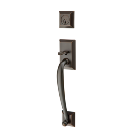 Emtek 4413, 4423, 4403 Franklin Handleset with Milano Lever Oil Rubbed Bronze
