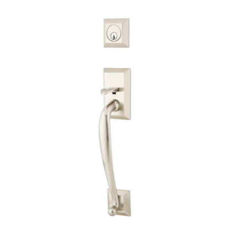 Emtek 4413, 4423, 4403 Franklin Handleset with Milano Lever Satin Nickel