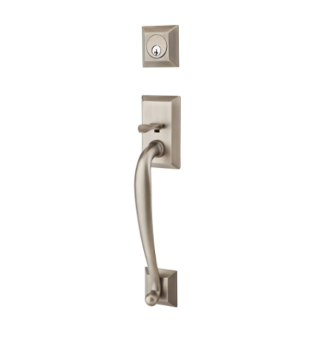 Emtek 4413, 4423, 4403 Franklin Handleset with Milano Lever Pewter