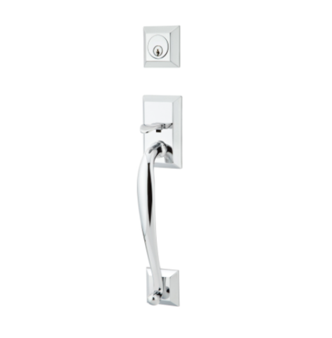 Emtek 4413, 4423, 4403 Franklin Handleset with Milano Lever Polished Chrome