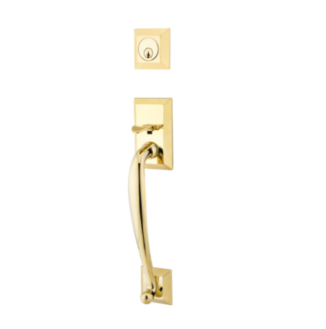 Emtek 4413, 4423, 4403 Franklin Handleset with Milano Lever Polished Brass