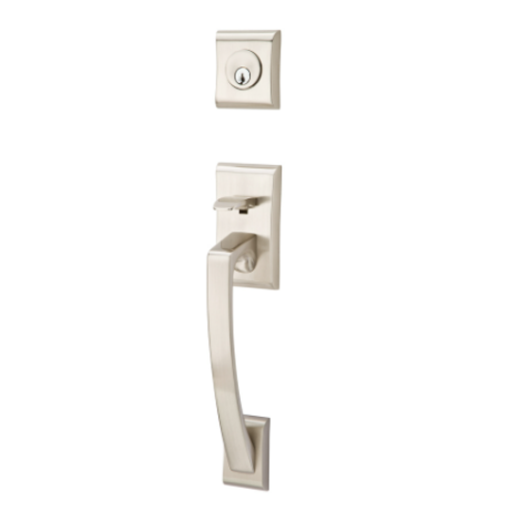 Emtek 4817 Modern Brass Ares Single Cylinder with Ares Lever Satin Nickel