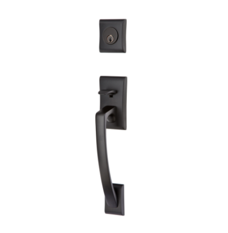 Emtek 4817 Modern Brass Ares Single Cylinder with Ares Lever Flat Black