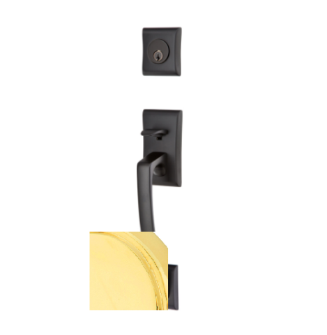 Emtek 4817 Modern Brass Ares Single Cylinder with Ares Lever Unlacquered Brass