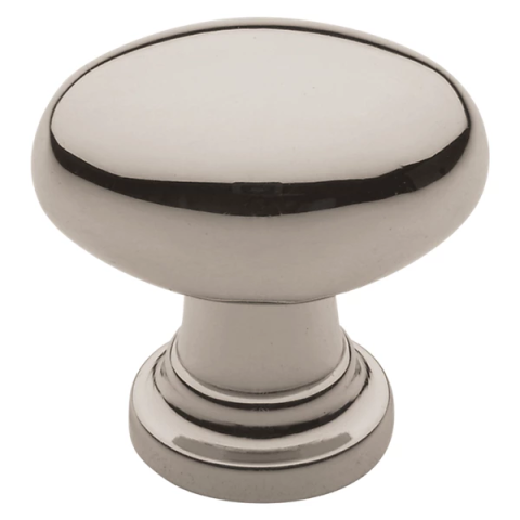 Baldwin Oval Cabinet Knob (4910, 4913) Lifetime Polished Nickel