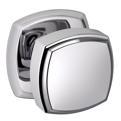 Baldwin Estate Pre-Configured 5011 Door Knob Set with 5058 Rose Polished chrome (260)