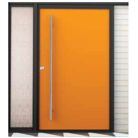 Emtek 86189 48" Long Door Pull shown in Polished Stainless Steel