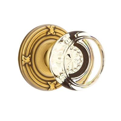 Emtek Georgetown Door Knob with Ribbon and Reed Rose French Antique (US7)