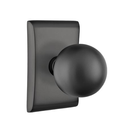 Emtek Orb Knob Door Set with Neos Rose Flat Black (US19)
