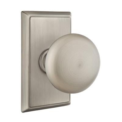 Emtek Providence Door Knob with Rectangular Rose Pewter (US15A)