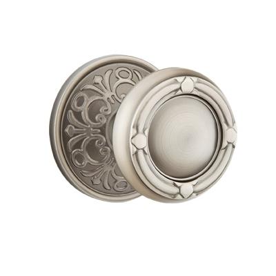 Emtek Ribbon and Reed Door Knob with Lancaster Rose Pewter (US15A)