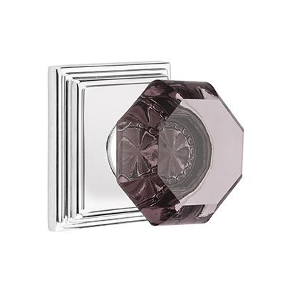 Emtek Old Town Violet Door knob with Wilshire Rose Polished Chrome (US26)