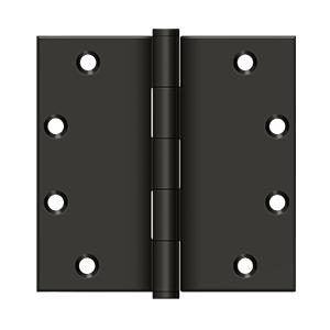 Deltana DSB55 5" x 5" Square Corner Solid Brass Hinges (Pair) Oil Rubbed Bronze (US10B)