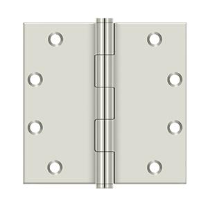 Deltana DSB55 5" x 5" Square Corner Solid Brass Hinges (Pair) Polished Nickel (US14)