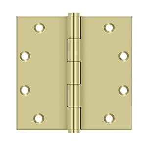 Deltana DSB55 5" x 5" Square Corner Solid Brass Hinges (Pair) Unlacquered Brass (US3-UNL)
