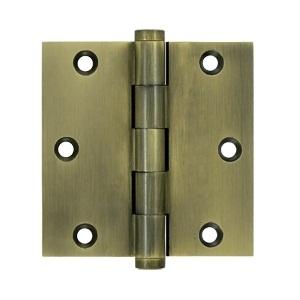 Deltana 3 1/2" x 3 1/2" Square Corner Residential Brass Hinges DSB35R