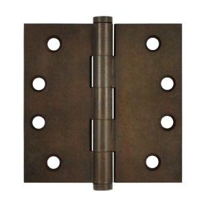 Deltana 4" x 4" Square Corner Solid Brass Distressed Hinges DSB4