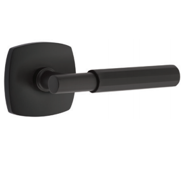 Emtek Select T-Bar Faceted Lever with Urban Rose in Flat Black