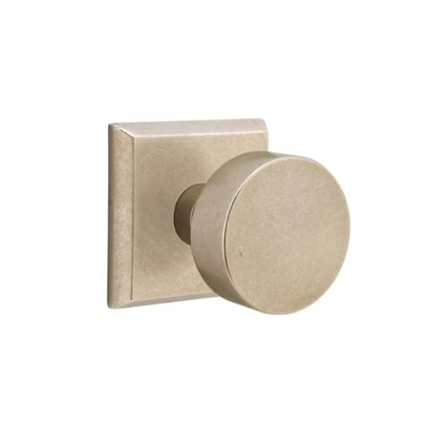 Emtek Bronze Round Door Knob with #6 Rose Tumbled White Bronze (TWB)