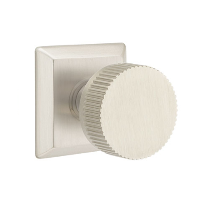 Emtek Select Straight Knurled Door Knob Set with Conical Stem 