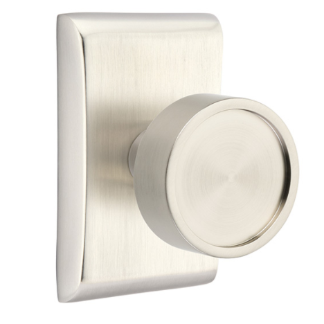 Emtek Modern Verve Door Knob Set with Neos Rose Satin Nickel 