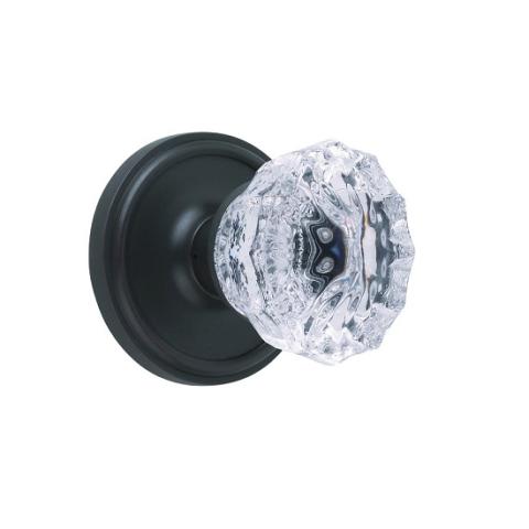 Nostalgic Warehouse Crystal Knob Privacy Mortise with Classic Rose OB