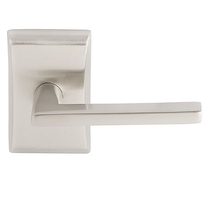 Emtek Helios Door Lever Set with Neos Rosette in Satin Nickel (US15)