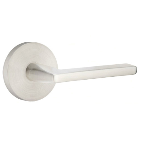 Emtek Stainless Steel Helios Door Lever Set with Disk Rose Brushed SS