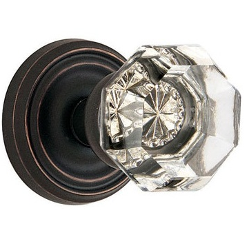 Emtek Old Town Clear knob with Regular Rose Oil Rubbed Bronze (US10B)