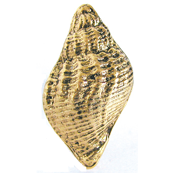 Emenee OR106 Traditional Seashell Cabinet Knob shown in Antique Matte Gold (AMG)