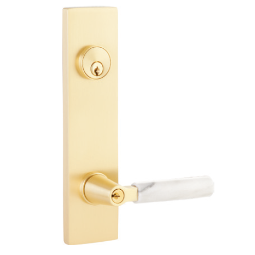 Emtek Select 5312 Modern Rectangular Two-Point Keyed Lockset Satin Brass (us4)