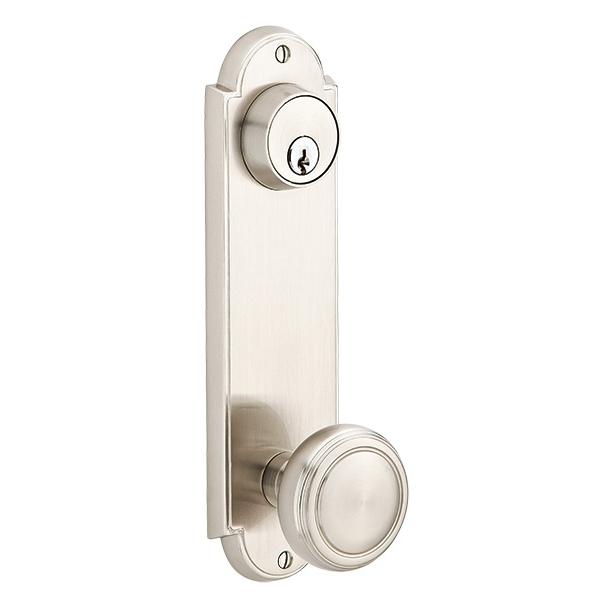 Emtek 8996, 8997, 8856 Delaware 9" Keyed Style Sideplate with Norwich Knob 