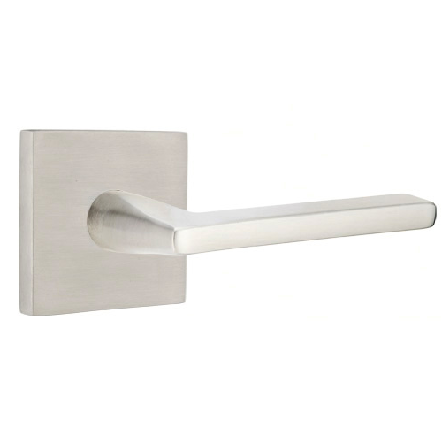 Emtek Stainless Steel Helios Door Lever Set with Square Rose Brushed SS